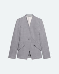 HELMUT LANG Shawl Apex Blazer in light grey melange - women's jacket - view 5