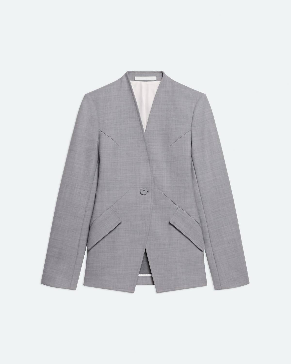 HELMUT LANG Shawl Apex Blazer in light grey melange - women's jacket - view 5