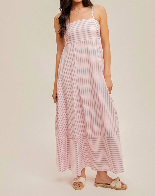 Hem & Thread - Spaghetti Strap Stripe Maxi Dress