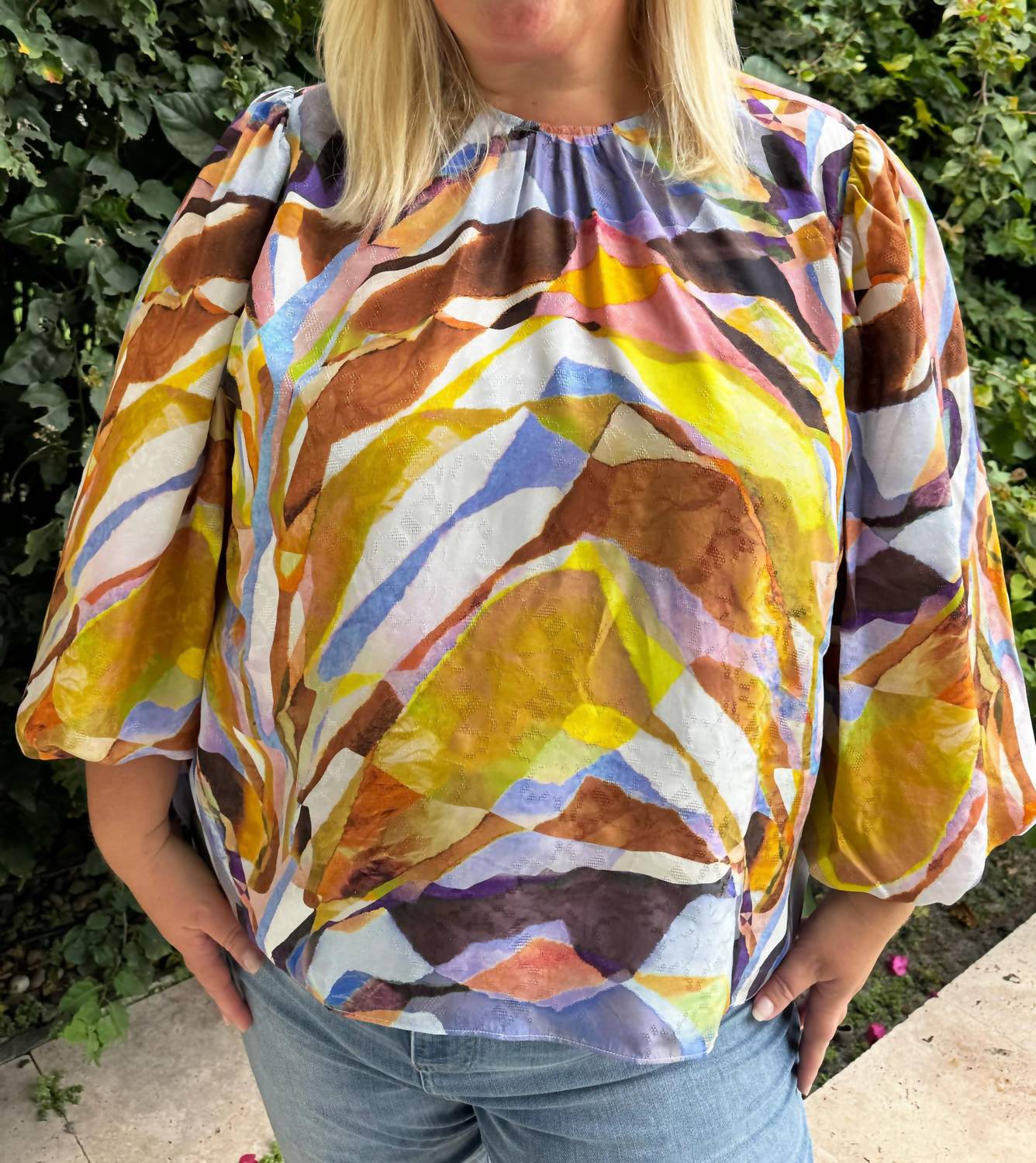 Marie Oliver - Harly 3/4 Sleeve Crew Neck Top - Plus