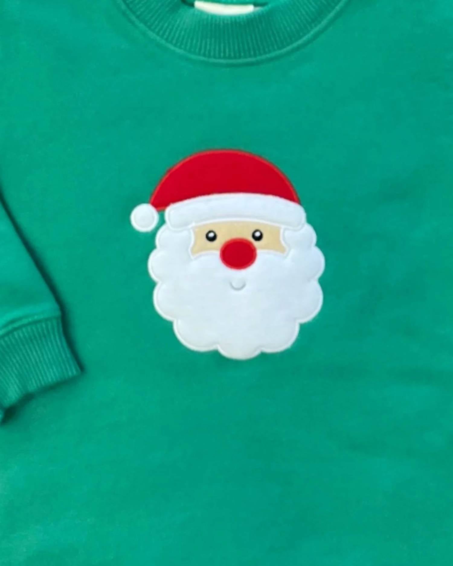 Luigi Kids - Kid's Santa Applique Girl Sweatshirt