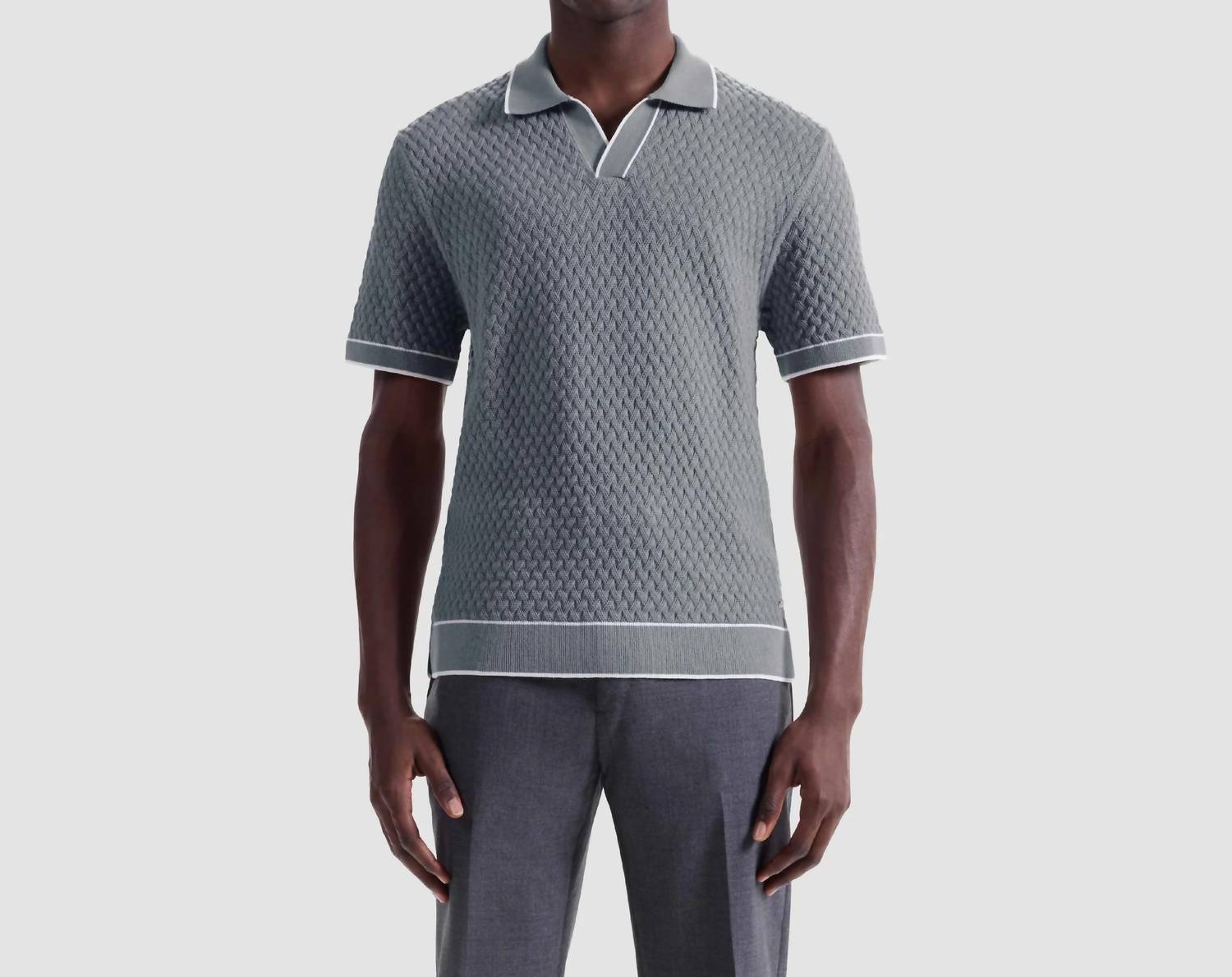 Bugatchi Uomo - Diamond Cable Polo Sweater