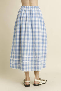 Aureum - Gingham Top And Matching Skirt