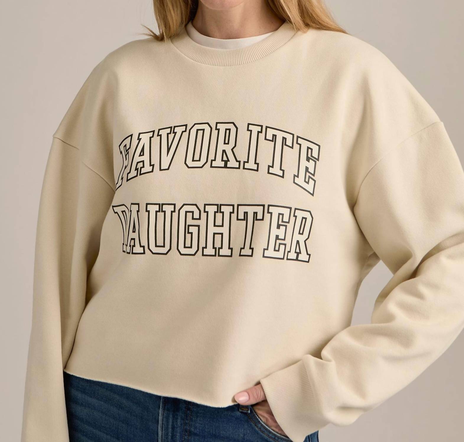 Favorite Daughter - Cropped Collegiate Sweatshirt
