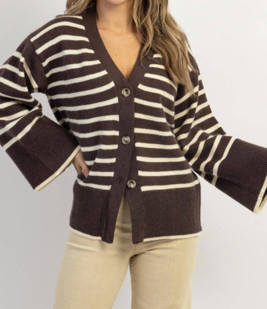 PRESLEY STRIPE BELL CARDIGAN