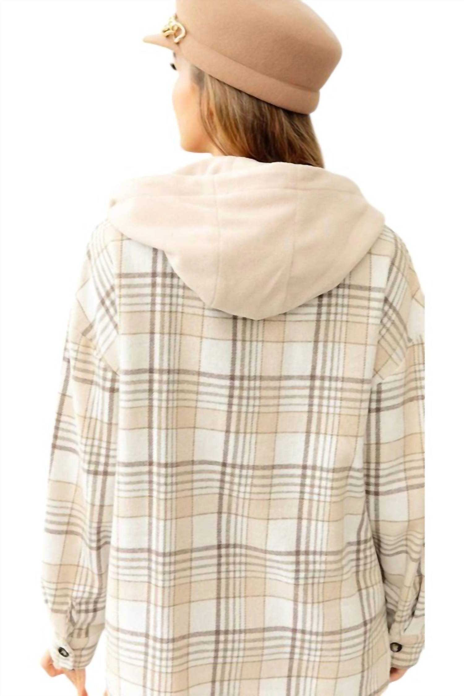 Bibi - Hooded Flannel Jacket