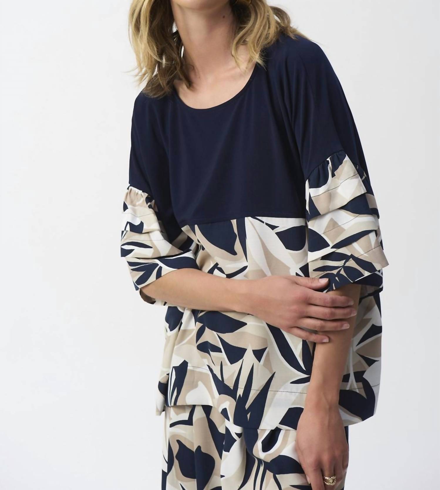 Joseph Ribkoff - Silky Knit Tropical Print Boxy Top