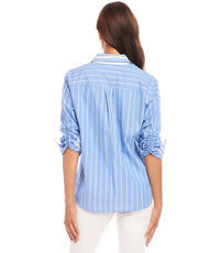 Karen Kane - Contrast Ruched Sleeve Shirt