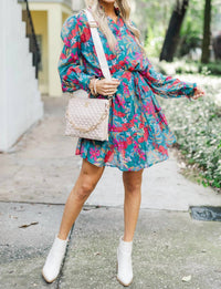 Fate - Print Tencel Blend Split Neck Dress