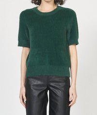 DEAR JOHN DENIM Susie Crew Neck Short Sleeve Sweater Top in rainforest - women's t-shirt