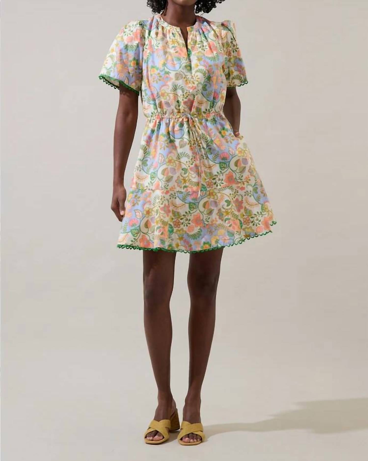 Sugarlips - Zamara Floral Bouse Shift Mini Dress