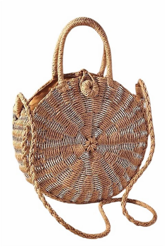 Merveille - Women's Straw Round Cross Body Bag