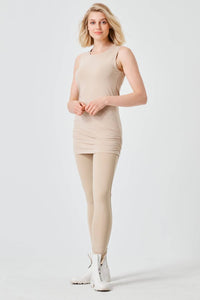 Planet By Lauren G. - Cotton Lycra Ruched Tank