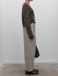 Collective Tailored Wool Blend Wide Leg Pants in beige - women's pants - alternate view