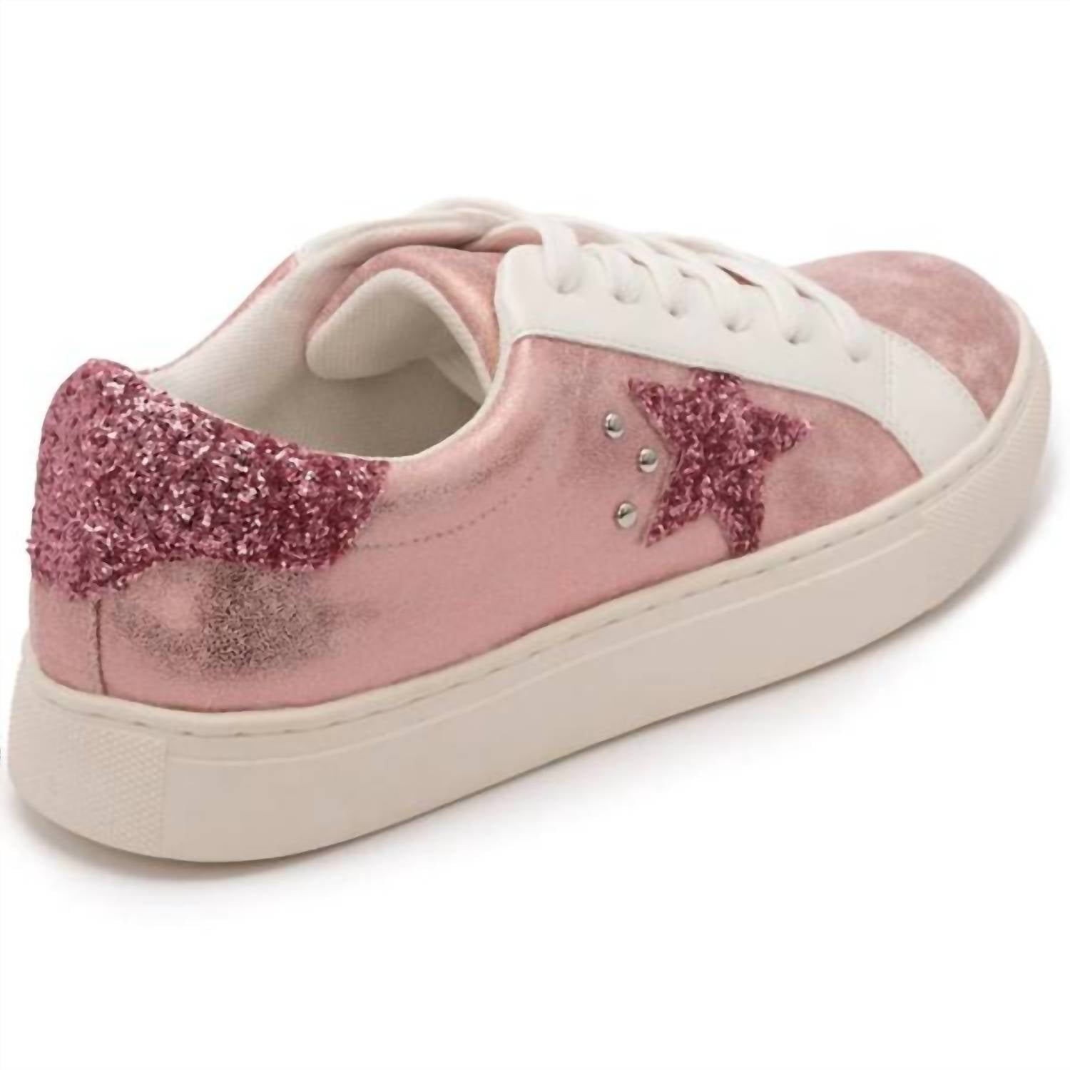 Hey Girl by Corkys Women's Supernova Glitter Sneaker in pink metallic 1 - women's sneaker - alternate view