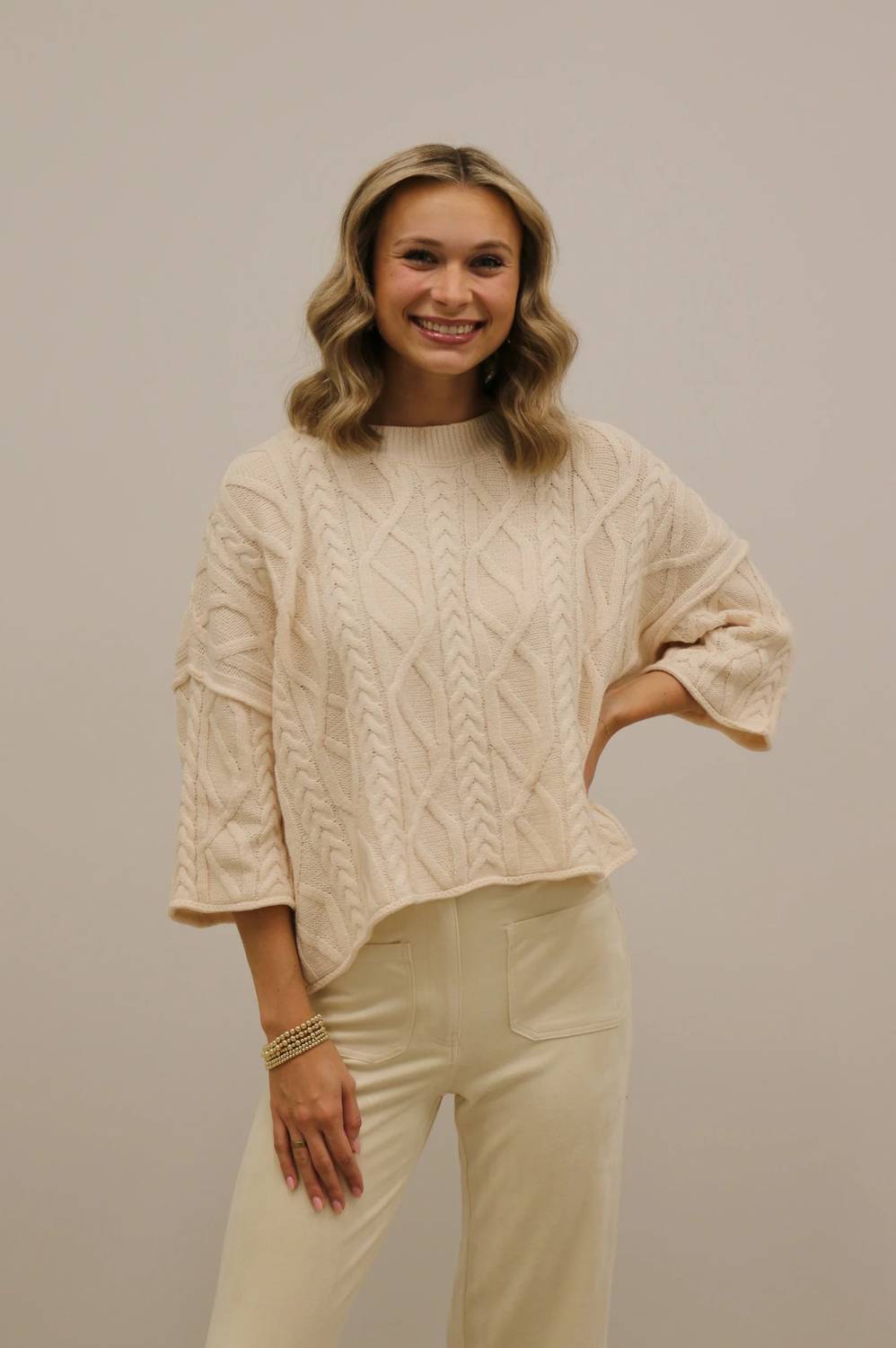 Entro - Corrin Cable Knit Pullover Sweater