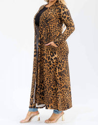 Karen T Design - Long Sleeve Maxi Length Open Front Cardigan