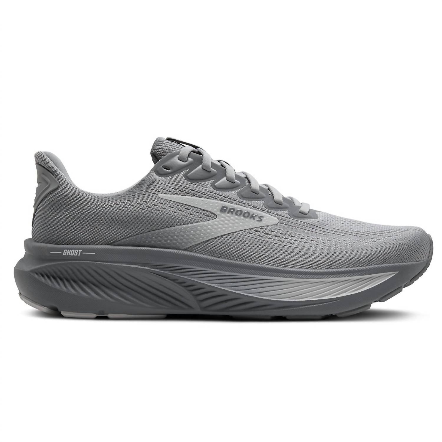 BROOKS Men's Ghost 17 Running Shoe in 041 primergray oystermushroom - men's shoe - detail view
