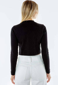 Etica - Bella Ribbed Mock Neck Top
