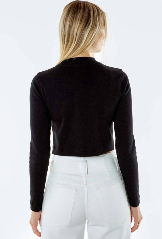 Etica - Bella Ribbed Mock Neck Top