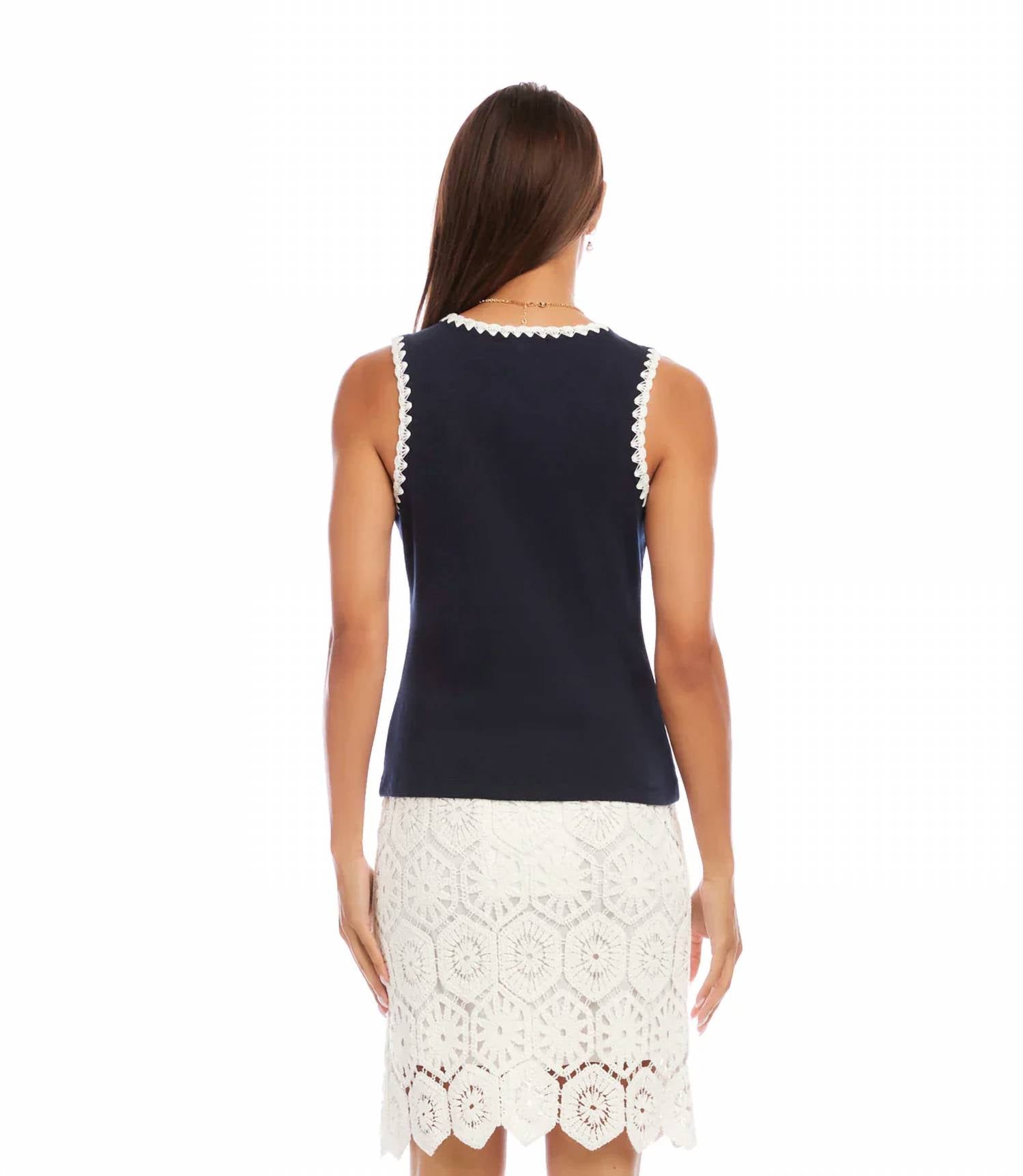 Karen Kane - Eloise Edge Stitch Contrast Tank