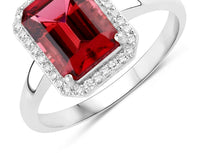 Diana M Jewels Women's Octagon Natural Rubellite Fashion Ring (2.75 Ct) - Signature in 14k white gold - women's jewelry - detail view