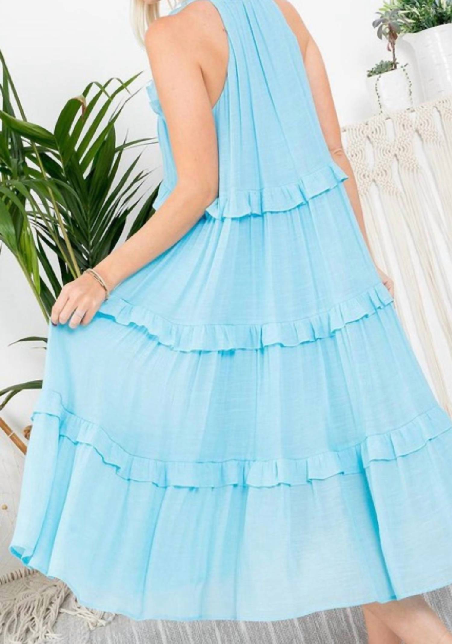 Sweet Lovely By Jen - Ruffle Front Midi Dress