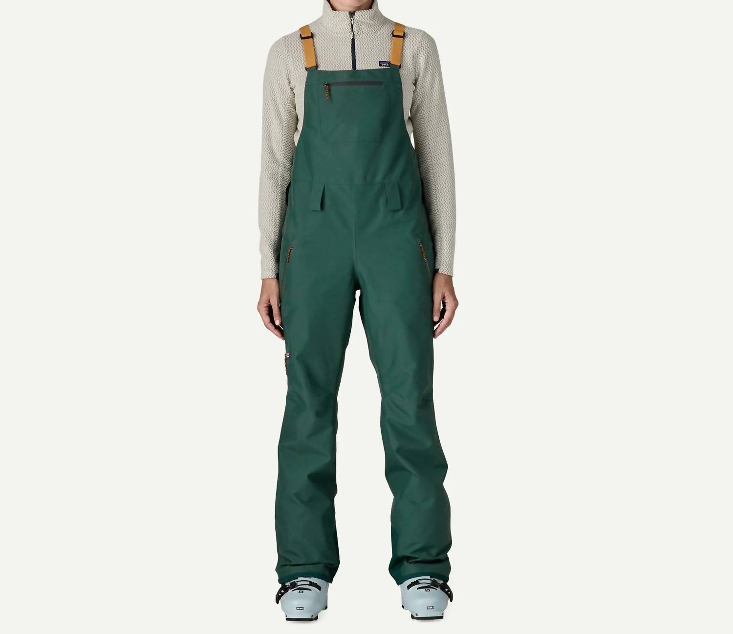 Patagonia Powder Town Bib Pants in cascade green - women's pants