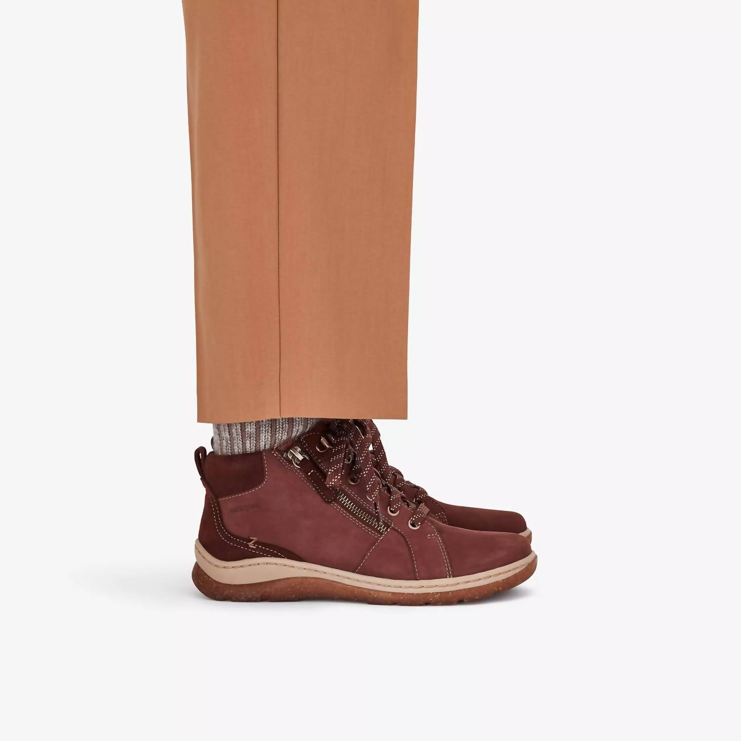 Clarks Women's Orelene Top Waterproof Ankle Boots in british tan nubuck - women's shoe - detail view