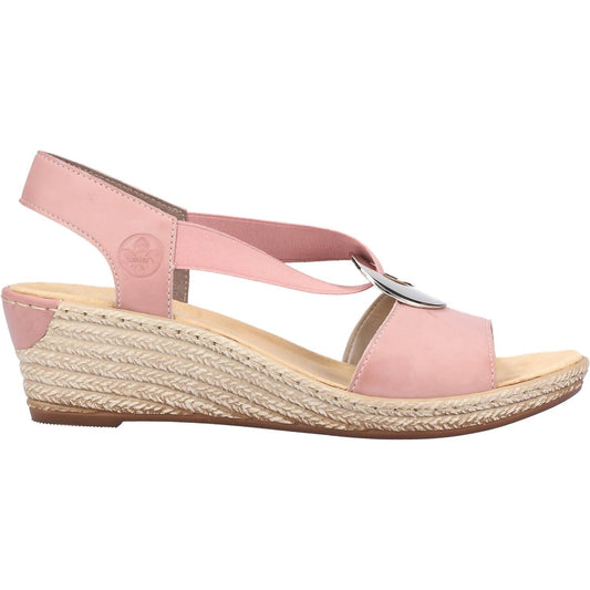 Rieker - Women's Fanni H6 Faux Leather Wedge Sandal