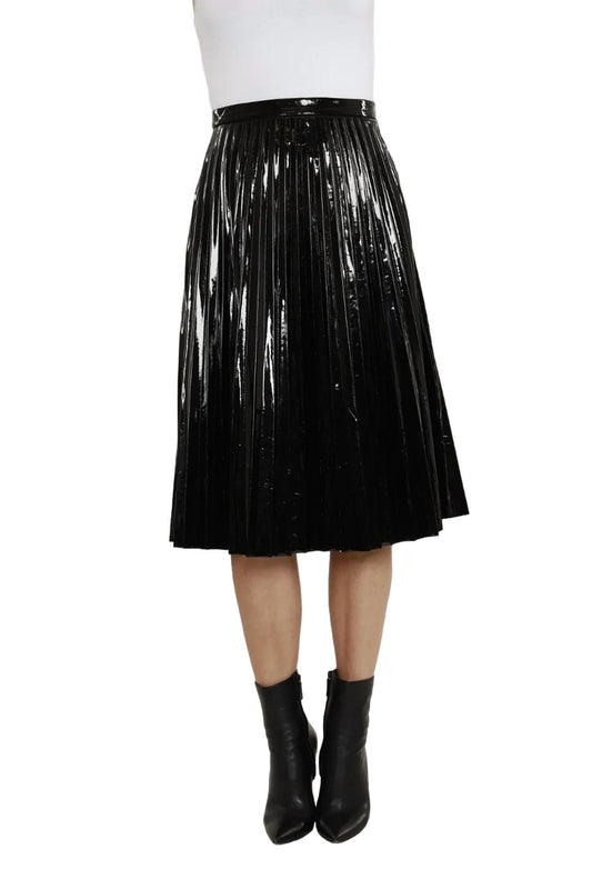 Dolce Cabo - Patent Leather Pleated Skirt