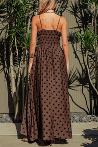 Urban Daizy - Polka Dot Smocked Maxi Dress