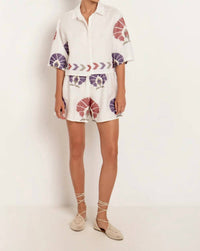 Greek Archaic Kori - Mini Peacock Short Sleeve Shirt
