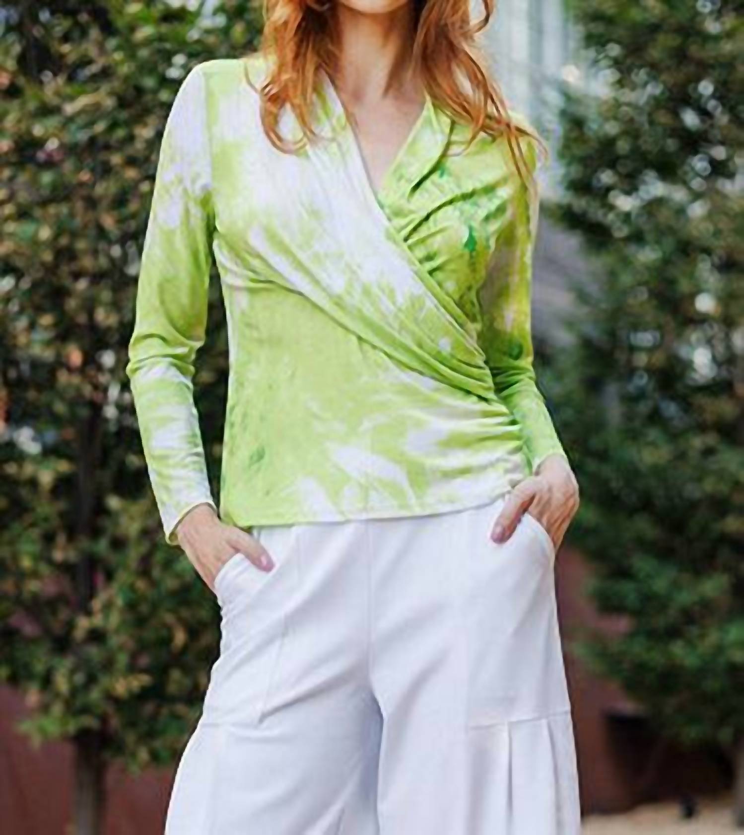 Clara Sun Woo - V-neck Draped Pleat Top