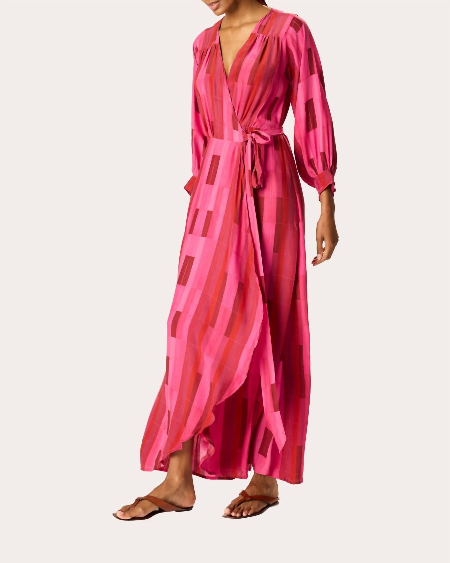 Natalie Martin - Kate Silk Print Long Sleeve Dress