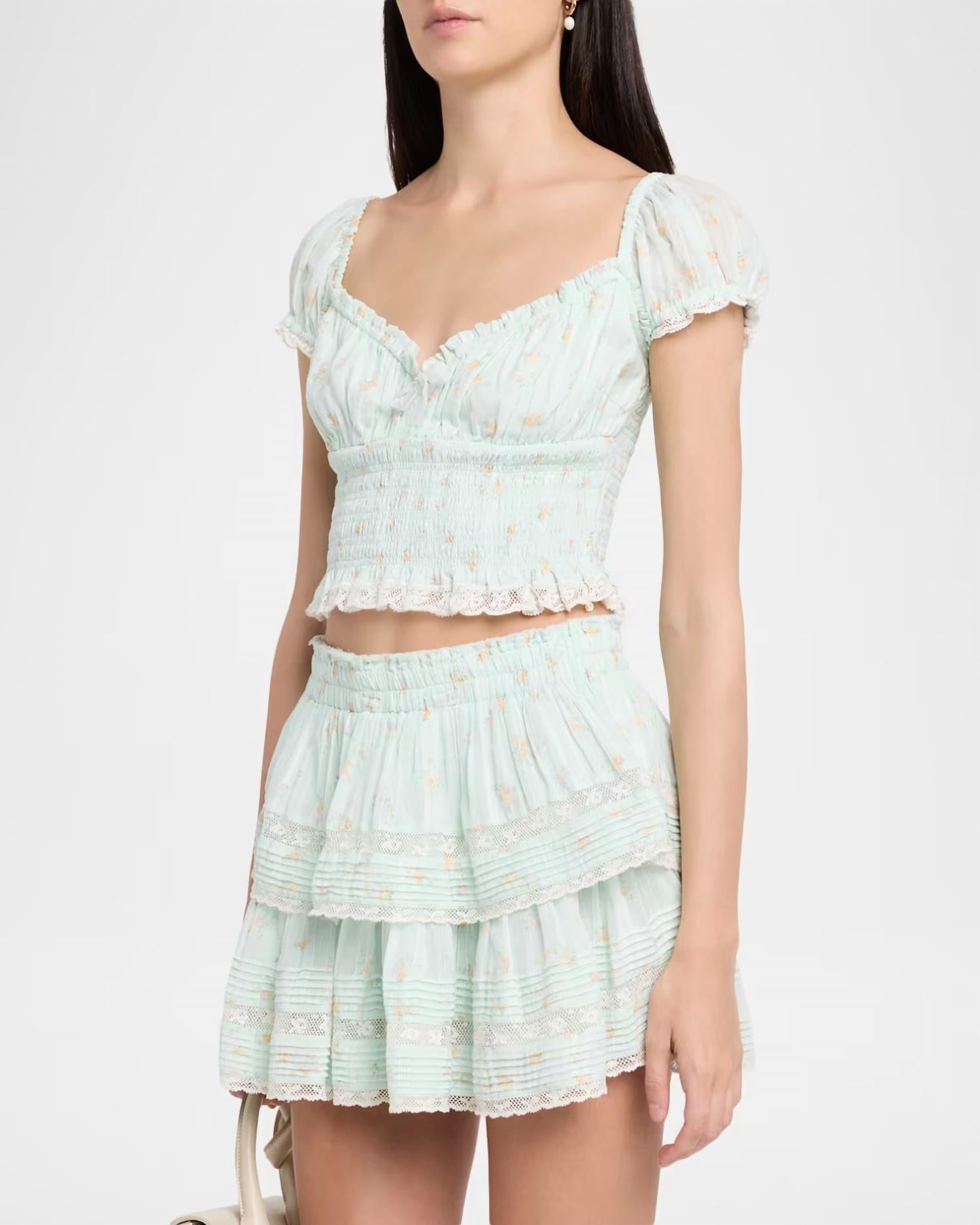 Loveshackfancy - Daini Smocked Floral Top