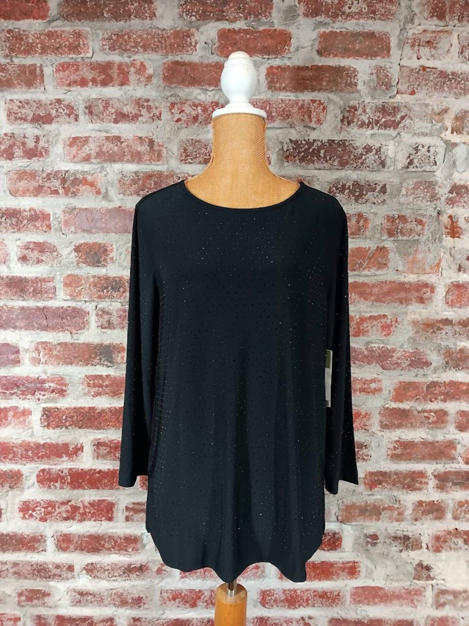 Multiples - Women's Rhinestone Embellished Top - Plus