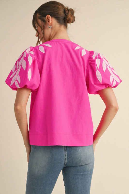 Jodifl - Gwen Embroidered Puff Sleeve Top
