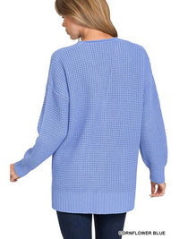 Vanilla Monkey - Cuddle Up Waffle Open Cardigan Sweater