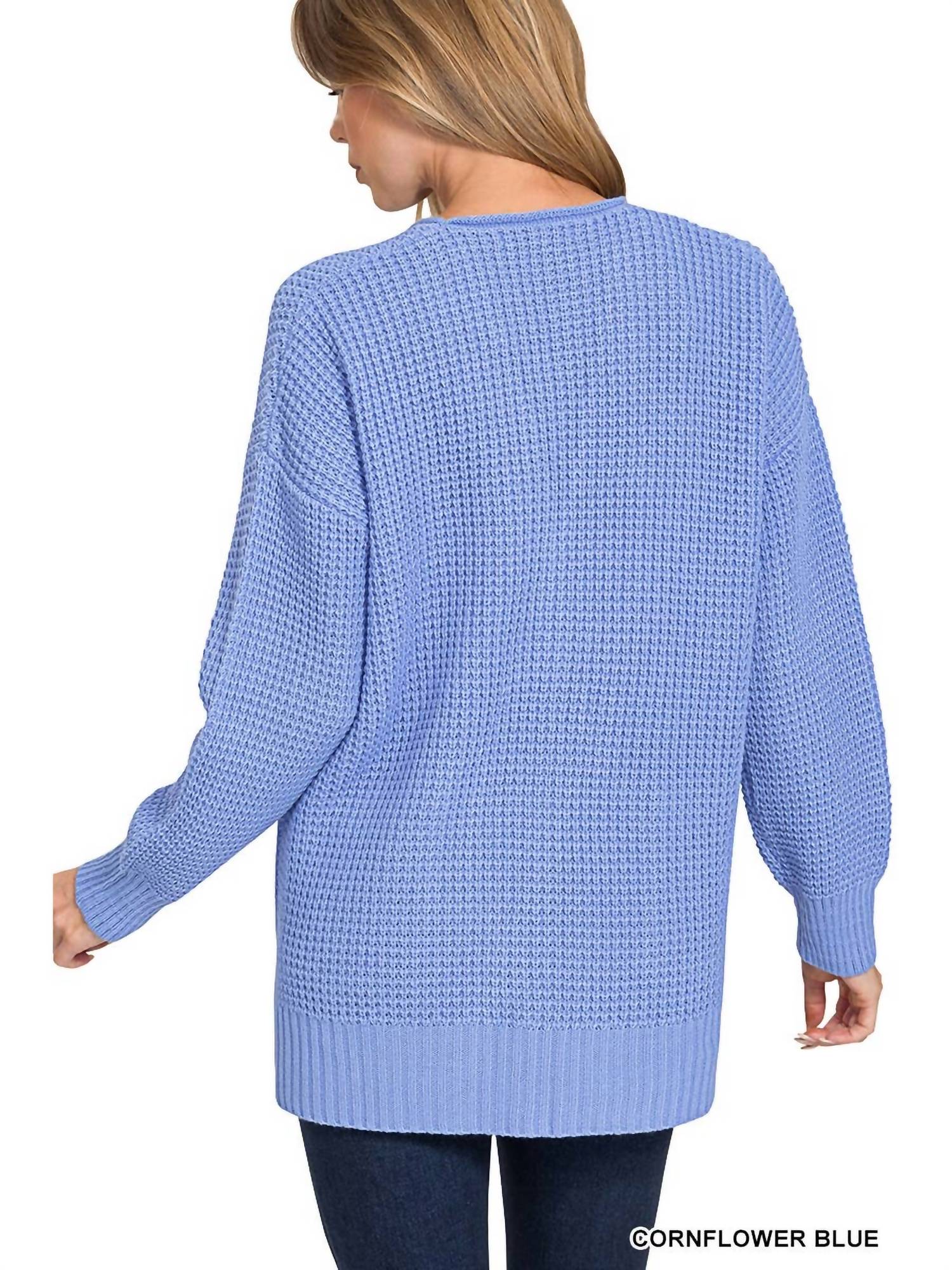 Vanilla Monkey - Cuddle Up Waffle Open Cardigan Sweater
