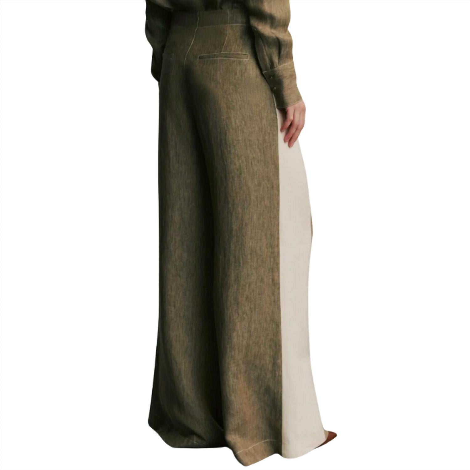 TWP Women's Demie With Combo Pant in military - women's pants - detail view