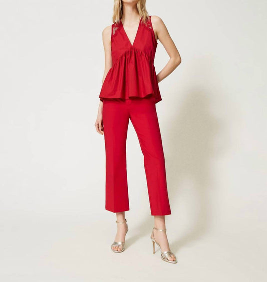 CROPPED POPLIN PANT