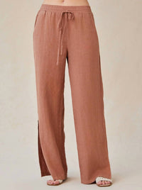 Bella Dahl - Linen Side Slit Wide Leg Pant