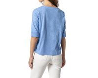 Lilla P - Cuffed Elbow Sleeve V Neck Tee