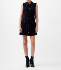 French Connection - Azra Twill Sleeveless Button Mini Dress