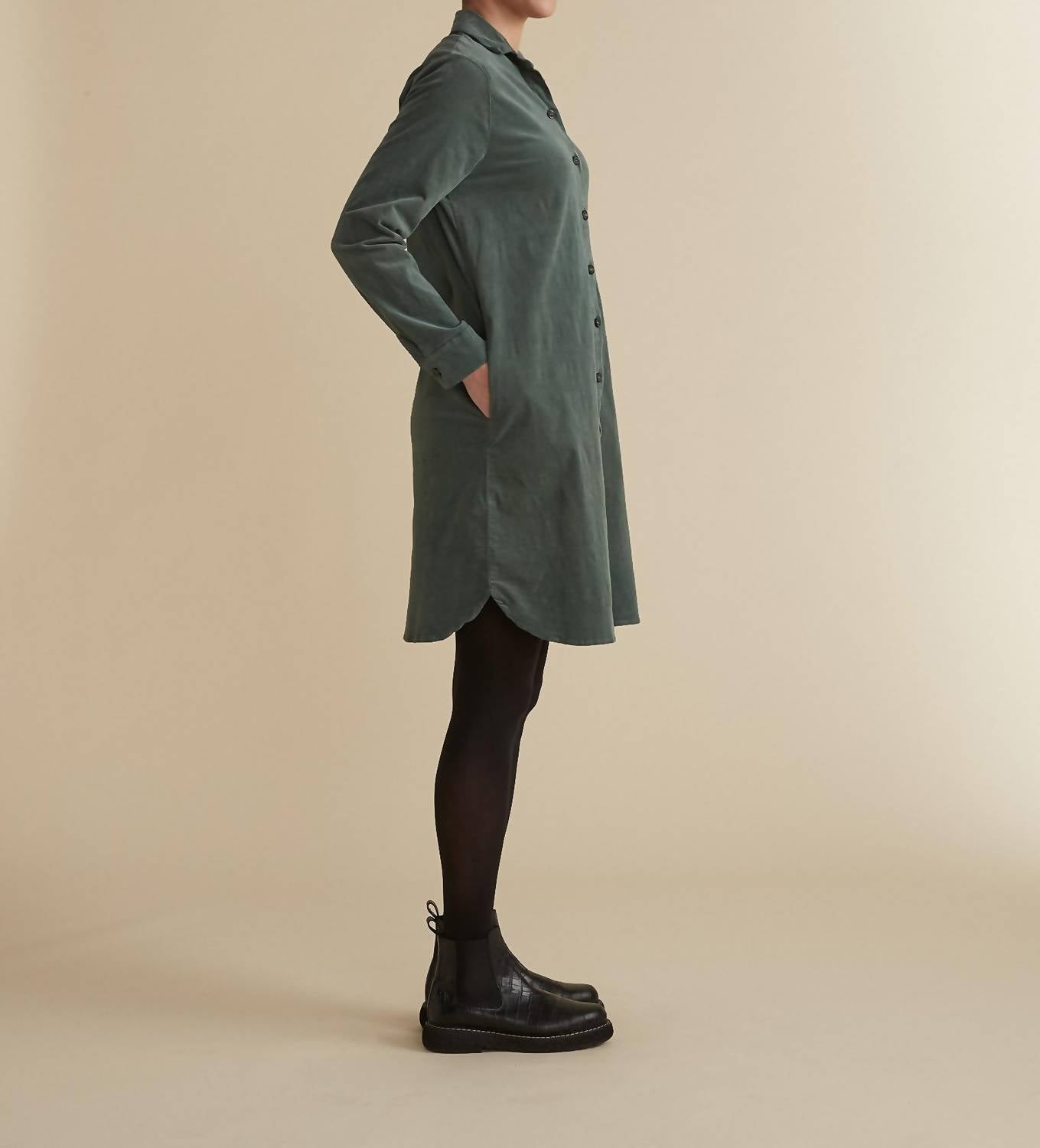 Cut Loose - Mini Cord Shirt Dress