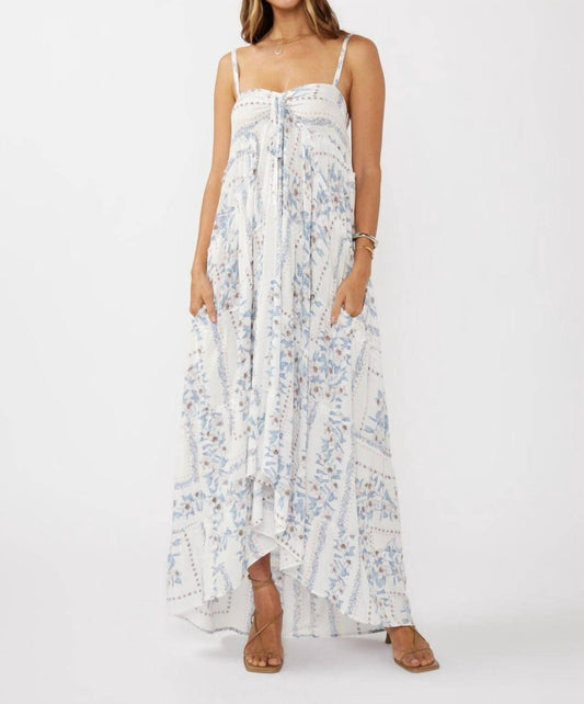 Lovestitch - Floral Spaghetti Strap Tiered Ruffle Maxi Dres