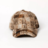 Hat Attack Novelty Sherpa Cap in brown plaid - women's hat