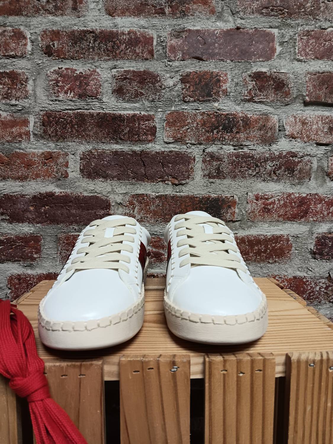 Corkys Footwear Women's Friend Zone Sneakers in red and white - women's sneaker - alternate view