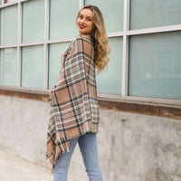 Leto - Classic Plaid Pocket Ruana Shawl Wrap